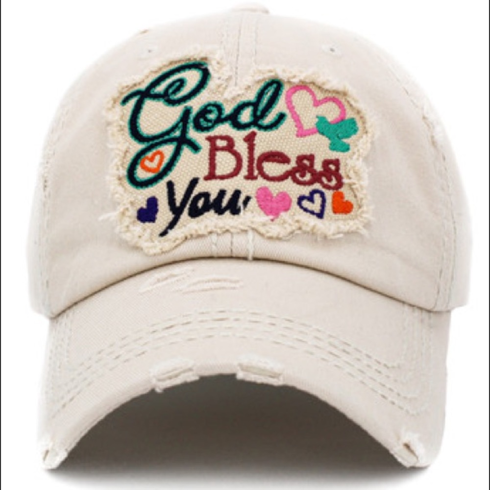 GOD BLESS YOU WASHED VINTAGE BALLCAP